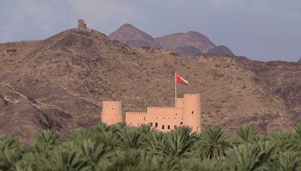 Nizwa Fort and palm groves, a common private day-tour stop